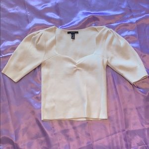 F21 cream sweetheart top